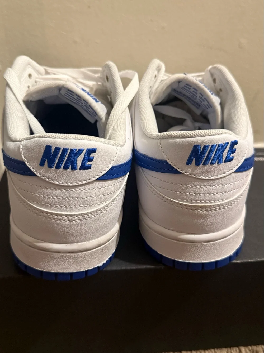 Nike White and Blue Low-Top Athletic Sneakers